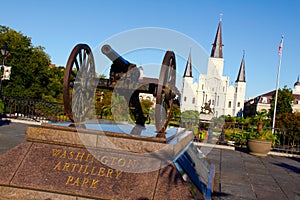 New Orleans Artillery Park St Louis Cathedral