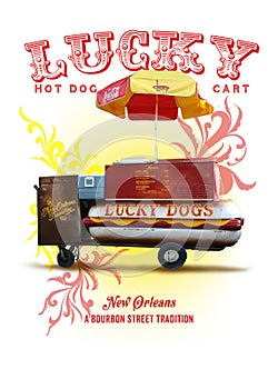 New Orleans Culture Collection Lucky Dog Hot Dog Cart