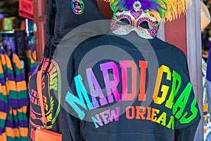 NEW ORLEANS - FEBRUARY 9, 2016: T-Shirts in city shops during Ma photo