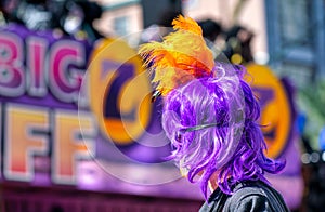 New Orleans, LA - February 9, 2016: Mr Big Zulu float along Mardi Gras Parade through the city streets. Mardi Gras is the biggest