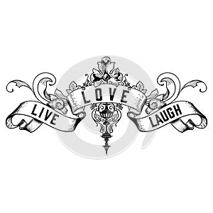 New Orleans Live Love Laugh Fleur de Lis Design