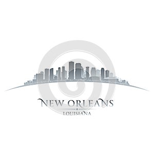 New Orleans Louisiana city skyline silhouette white background