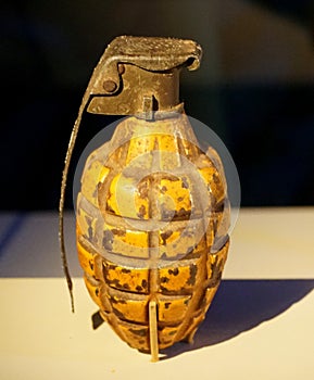 New Orleans, Louisiana, U.S.A - February 5, 2020 - MK II A1 Fragmentation grenade