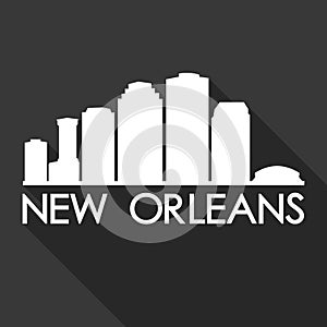 New Orleans Louisiana USA city Icon Vector Art Design Skyline Night Flat Shadow