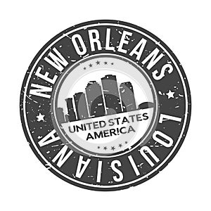 New Orleans Louisiana USA Stamp Logo Icon Symbol Design Skyline City