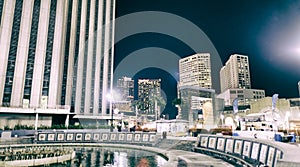 New Orleans night skyline on a winter night