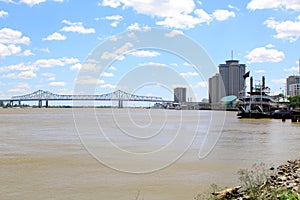 New Orleans paddle steamer in Mississippi river