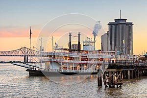 New Orleans paddle steamer in Mississippi river in New Orleans