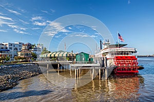 New Orleans paddle steamer in Mississippi river in New Orleans