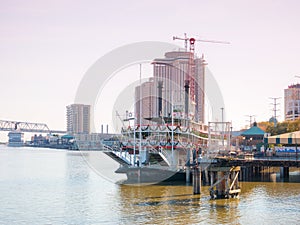 New Orleans paddle steamer in Mississippi river in New Orleans, Lousiana