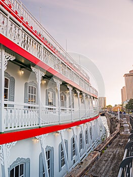 New Orleans paddle steamer in Mississippi river in New Orleans, Lousiana