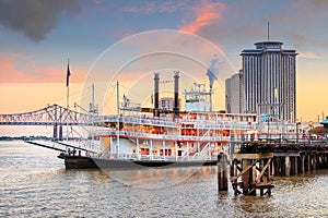 New Orleans paddle steamer in Mississippi river in New Orleans