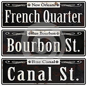 New Orleans Rustic Vintage Street Signs Retro photo