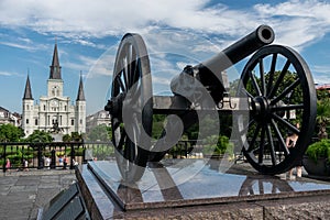 New Orleans Saint Louis Cathedral with Canon