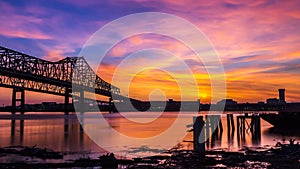 New Orleans Skyline over Mississippi River