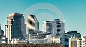 New Orleans skyline on a sunny winter day