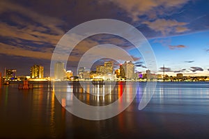 New Orleans skyline at twilight, Louisiana, USA