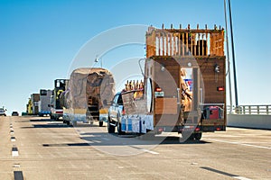 New Orleans, USA - February 6, 2016: Carnival floats on their way to the city