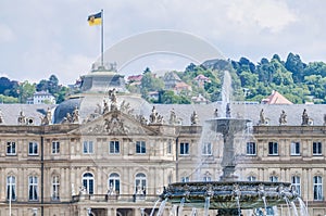 New Palace at Schlossplatz in Stuttgart, Germany