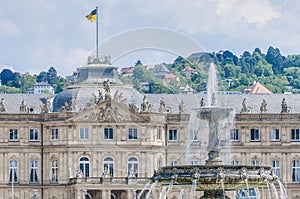 New Palace at Schlossplatz in Stuttgart, Germany