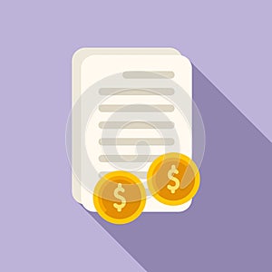 New paper cash icon flat vector. Funds sign