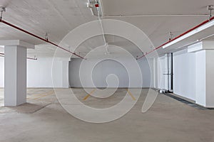 New Parking garage interior, industrial building,Empty underground.
