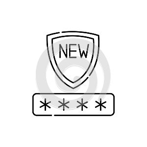 New password line icon. Isolated vector element.