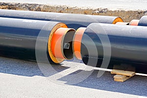 New piping with thermal insulation. Replacement of the pipeline in the city of Volgograd