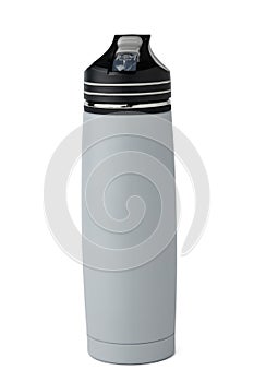 New plastic tumbler cup on white background