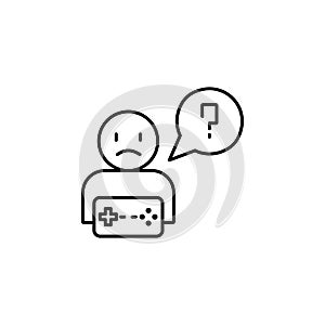 new player, game, game controller icon. Simple thin line, outline vector of esport icons for UI and UX, website or mobile