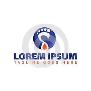 new podiatric care foot print logo design vector icon illustration template