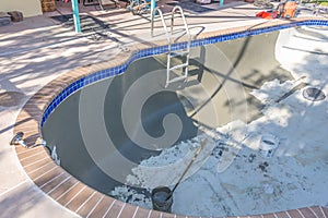 New pool gray cement bond coat