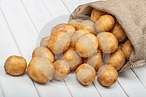 New potatoes in a bag
