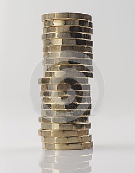 New Pound Coin - tall stack