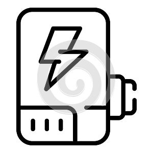 New power bank icon outline vector. Battery charge