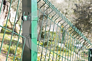 New prefabbricated iron railing with waterproof green metal panels