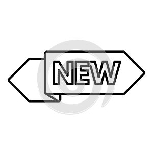 New price tag product icon outline vector. Sale markdown photo