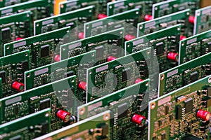 New Produced Automotive Printed Circuit Boards with Soldered Surface Mounted Components