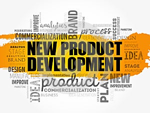 New product development word cloud collage