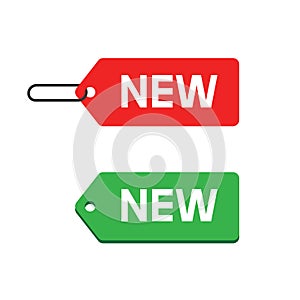 New product label badge or sticker arrival status icon vector flat element modern design