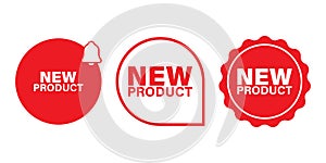 New product label badge sticker icon set.