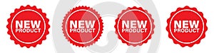 New product label badge sticker icon set