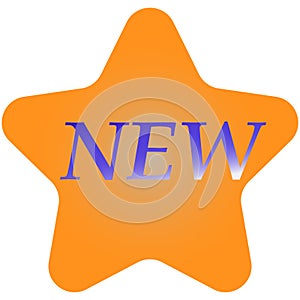 New product orange gradient star sticker vector icon