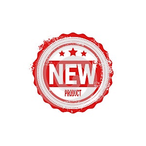 New Product Stamp Red Ink Badge Isolated Sticker Icon