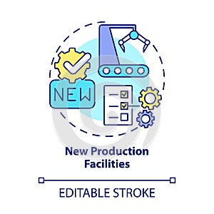 New production facilities concept icon