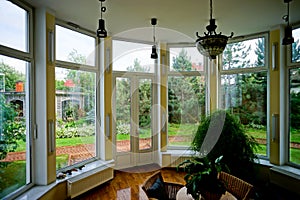 New pvc windows in old-styled interior