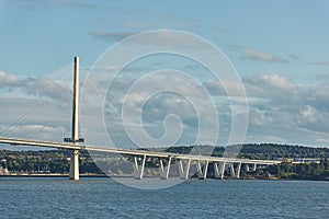 The new Queensferry Crossing bridge over the Firth of Forth in Edinburgh Scotland