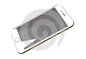 New realistic mobile phone smartphone collection iphon with blank screen isolated on white background. 3d illustration