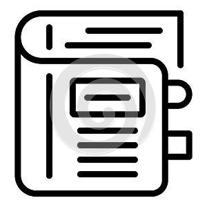 New recipe book icon outline vector. Cook food