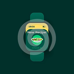 New recipe smartwatch interface vector template